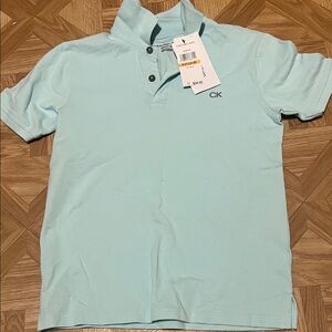 Calvin Klein Boys' Aqua Polo with CK Logo